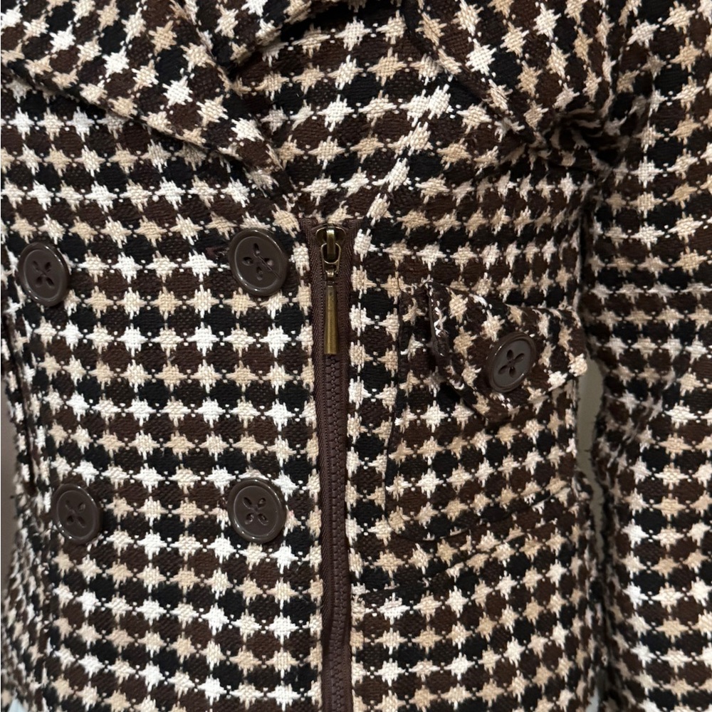 Paris Hilton Women's Houndstooth Jacket Medium Black Double-Breasted - Picture 12 of 15